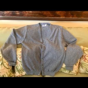 IZOD MENS V NECK GREY CARDIGAN SZ L.